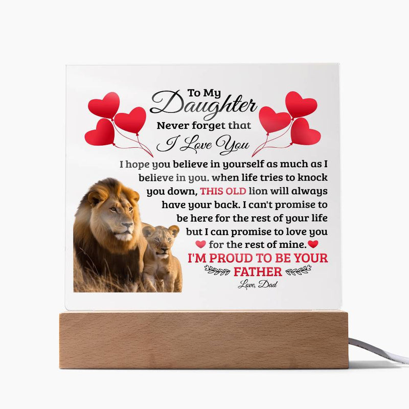 To My Daughter Old Lion – Acrylic Square
